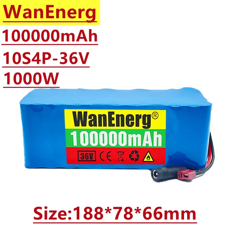 

18650 lithium ion battery pack 10s4p 36V / 42V 100000mah 1000W electric bicycle battery with integrated BMS charging protection