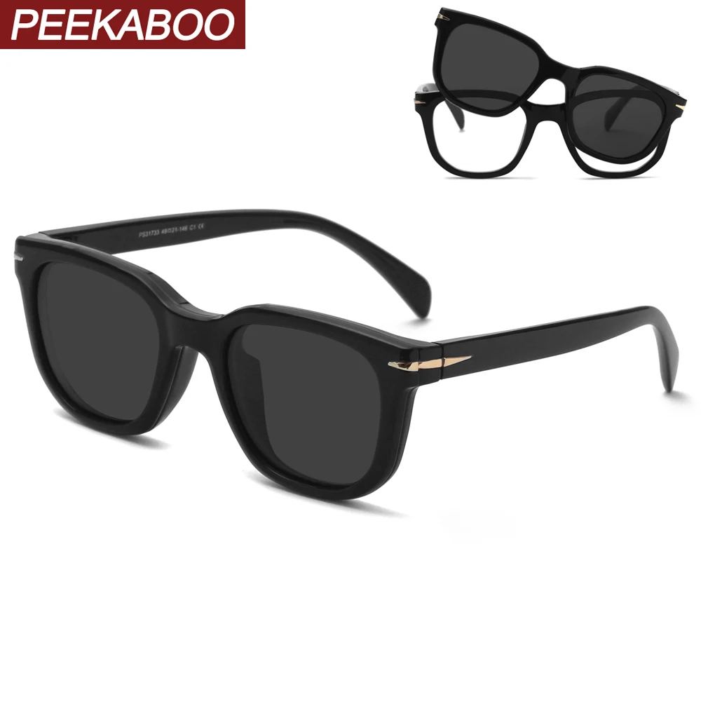 

Мужские и женские Квадратные Солнцезащитные очки Peekaboo, поляризационные, с магнитной защитой uv400, tr90, черные, коричневые, Прямая поставка