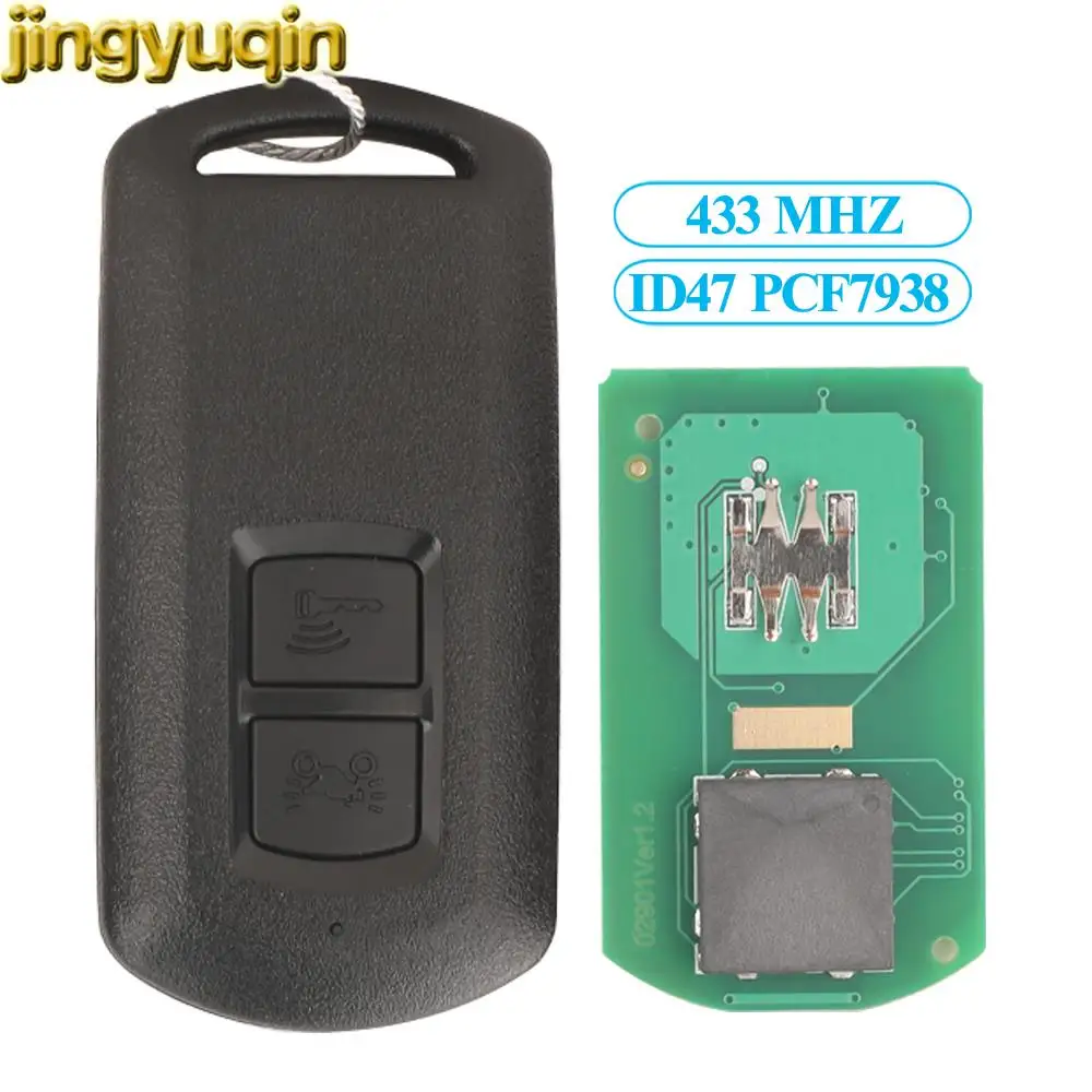 Jingyuqin ID47 PCF7938 433 МГц для мотоцикла Honda вторичный доступ 2 кнопки ФОБ с сигнализацией