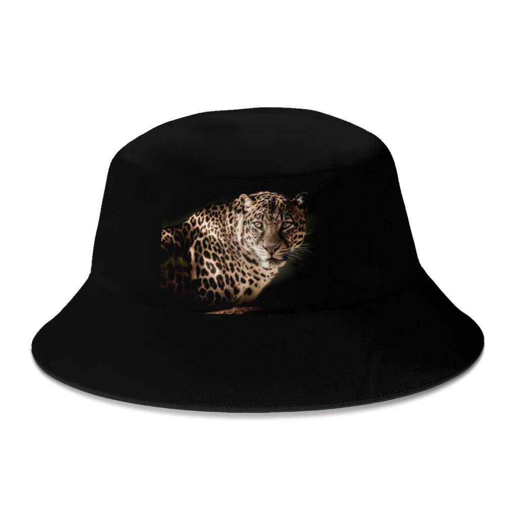 

2022 New Summer Leopard Bucket Hats for Women Men Outdoor Foldable Bob Fishing Fisherman Hat Girls Boys Sun Cap