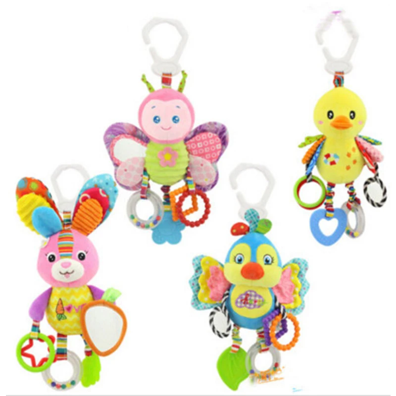 

Baby Animal Rattles Toy Kids Soft Butterfly/Bird/Plush Toy Teether With Sounds Infant Stroller/Bed/Crib Hanging Toys CX890977