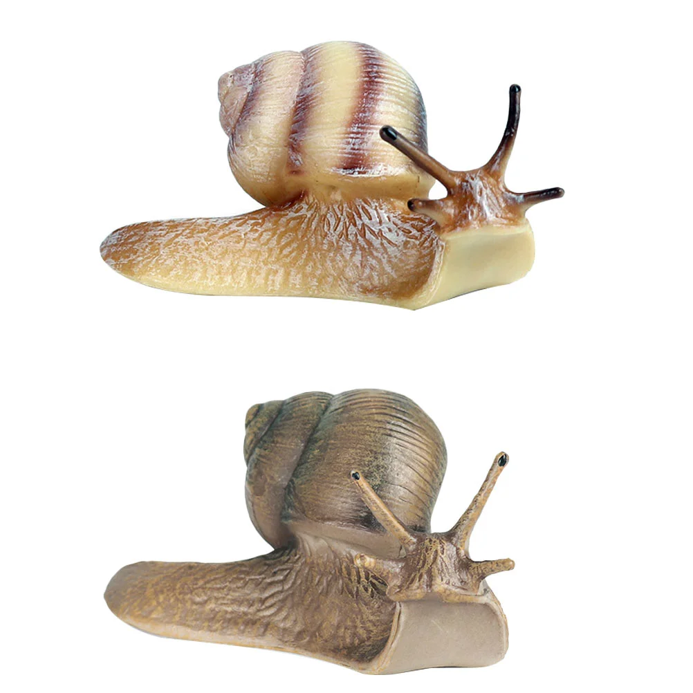 

2 Pcs Solid Snail Ornaments Fairy Garden Accessories Micro Landscape Statue Miniature Resin Plastic Material