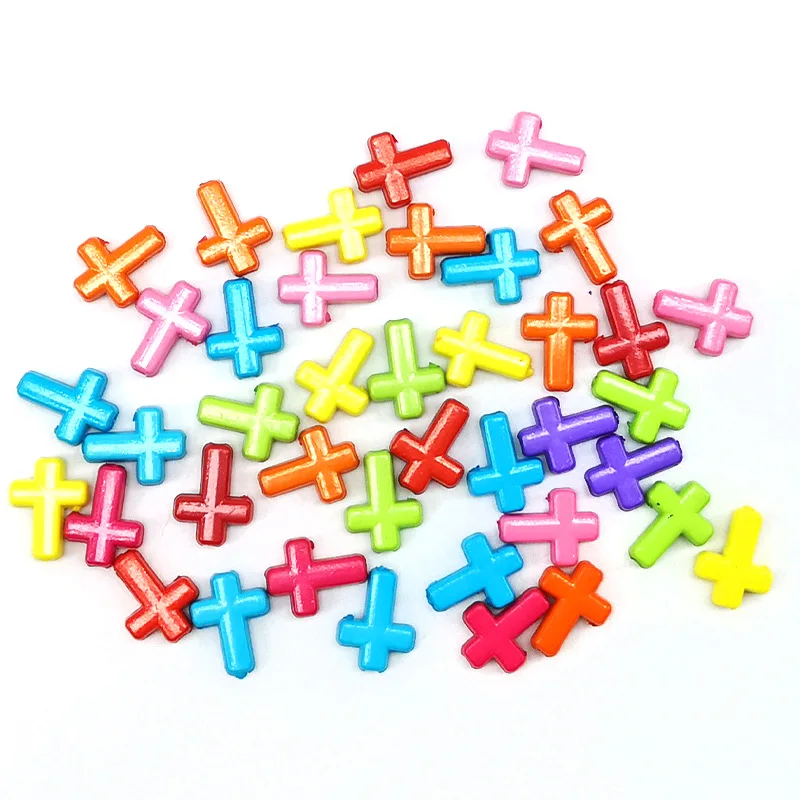 

12*15mm Acrylic Cross Children's Puzzle Beads Jewelry Making Beads DIY Handmade Bracelet Necklace Accessories Wholesale Cuentas