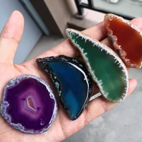 50 80mm irregular natural onyx agates geode slice with hole reiki healing chakra stone for home decoration finding mineral gifts