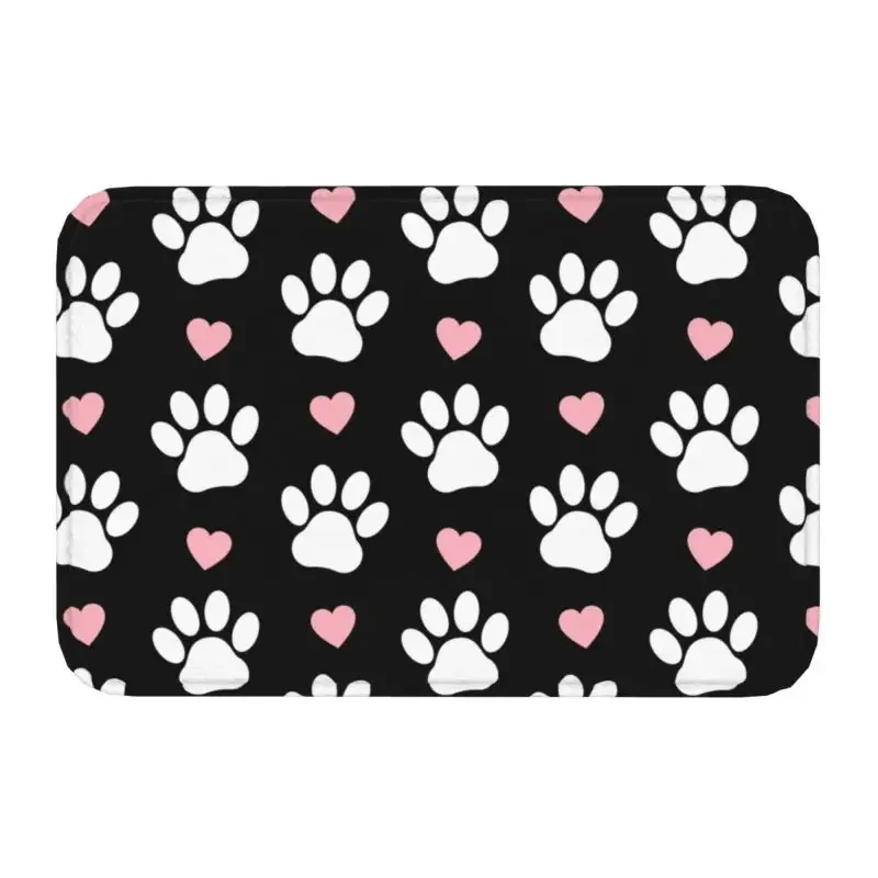 

Pattern Of Paws White Dog Paw Paw Doormat Non-Slip Bath Kitchen Mat Garden Garage Door Floor Entrance Carpet Rug