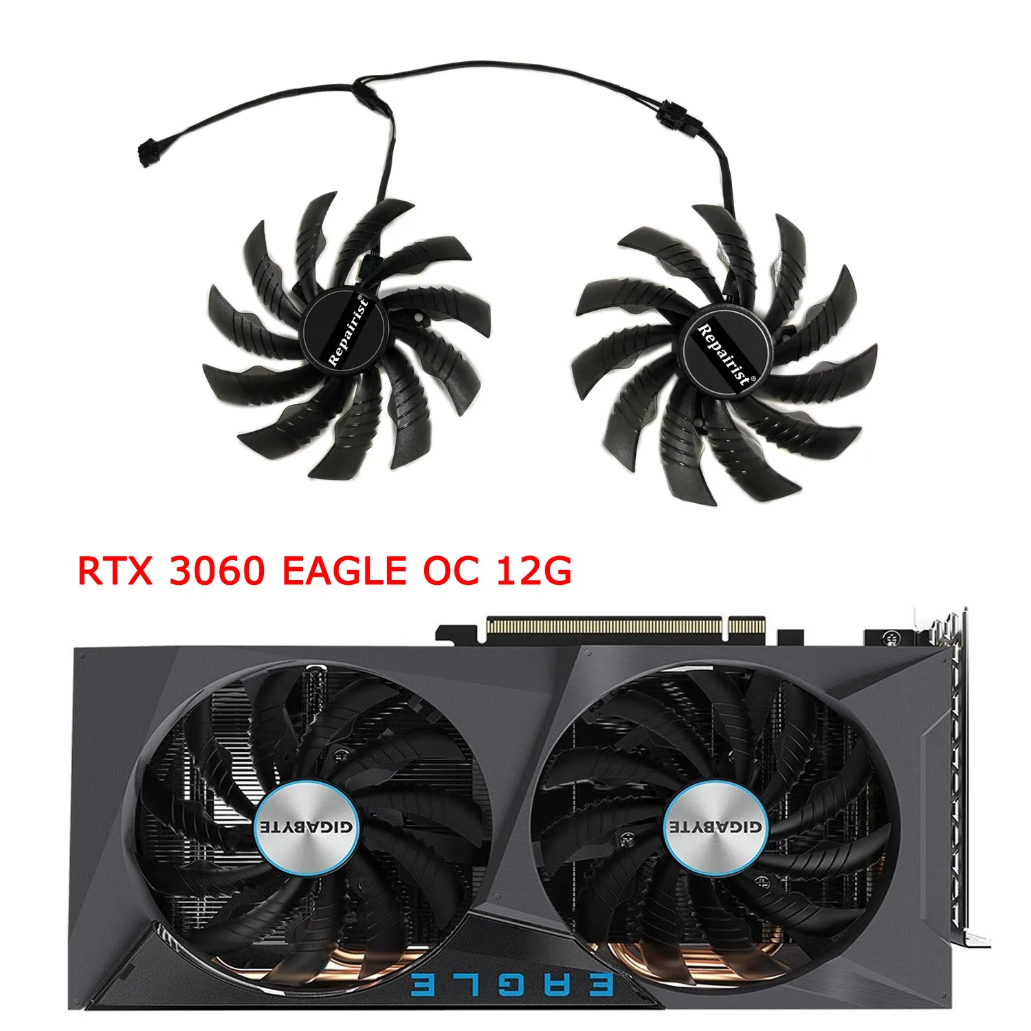 

Вентилятор графического процессора T129215SH для GIGABYTE RTX 3060/3060Ti EAGLE RTX2070 GTX1660Ti GTX 1650 RTX2060 2070, замена PLD10010S12H, 2 шт./комплект