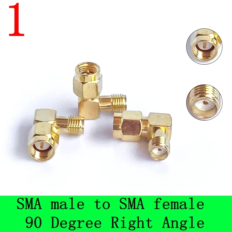 

2Pcs/lot SMA To SMA 90 Degree Right Anglg &45 Degree Bevel Male Plug & Female Jack Adapter RF Coaxial Connector Gold Plated
