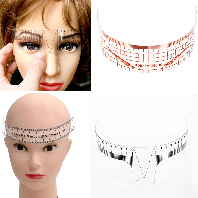 

Hot 6 Styles Reusable Semi Permanent Eyebrow Rulers Tool Measures Microblading Permanent Make Up Eyebrow Tattoo Position Ruler