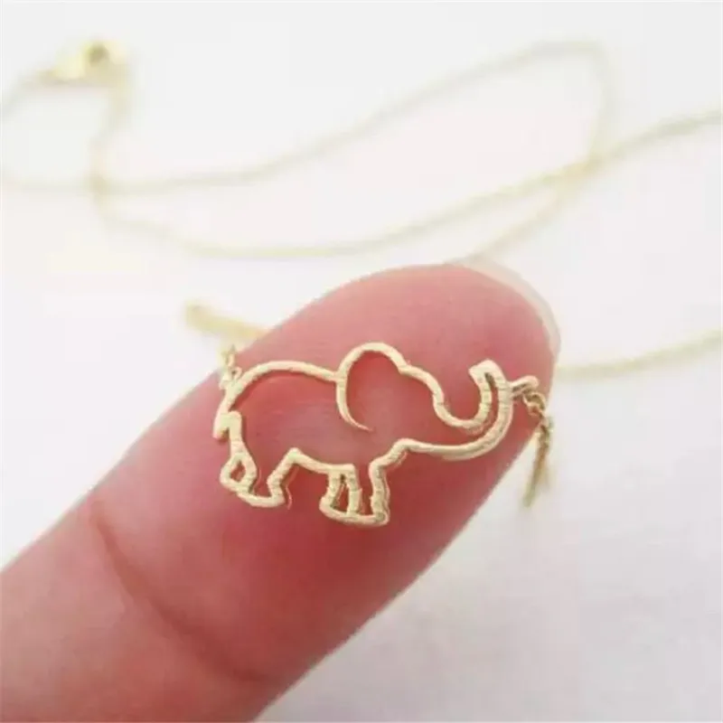 

12Pcs/lot Stainless Steel Hollow Elephant Pendant Necklace for Women