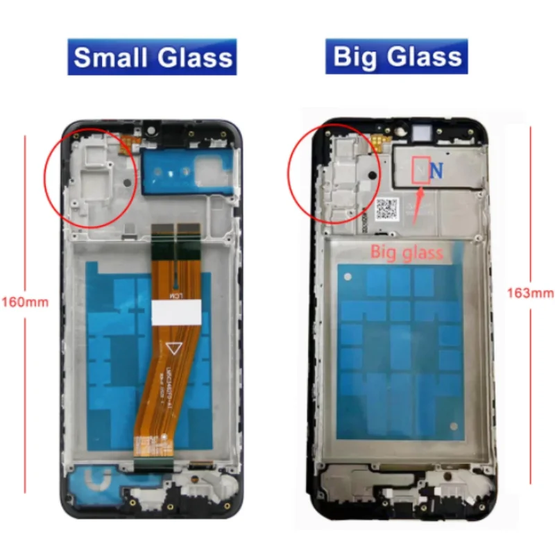 6 5 дюйма протестированный ЖК-дисплей для Samsung Galaxy A03 A035 сенсорный экран с рамкой и