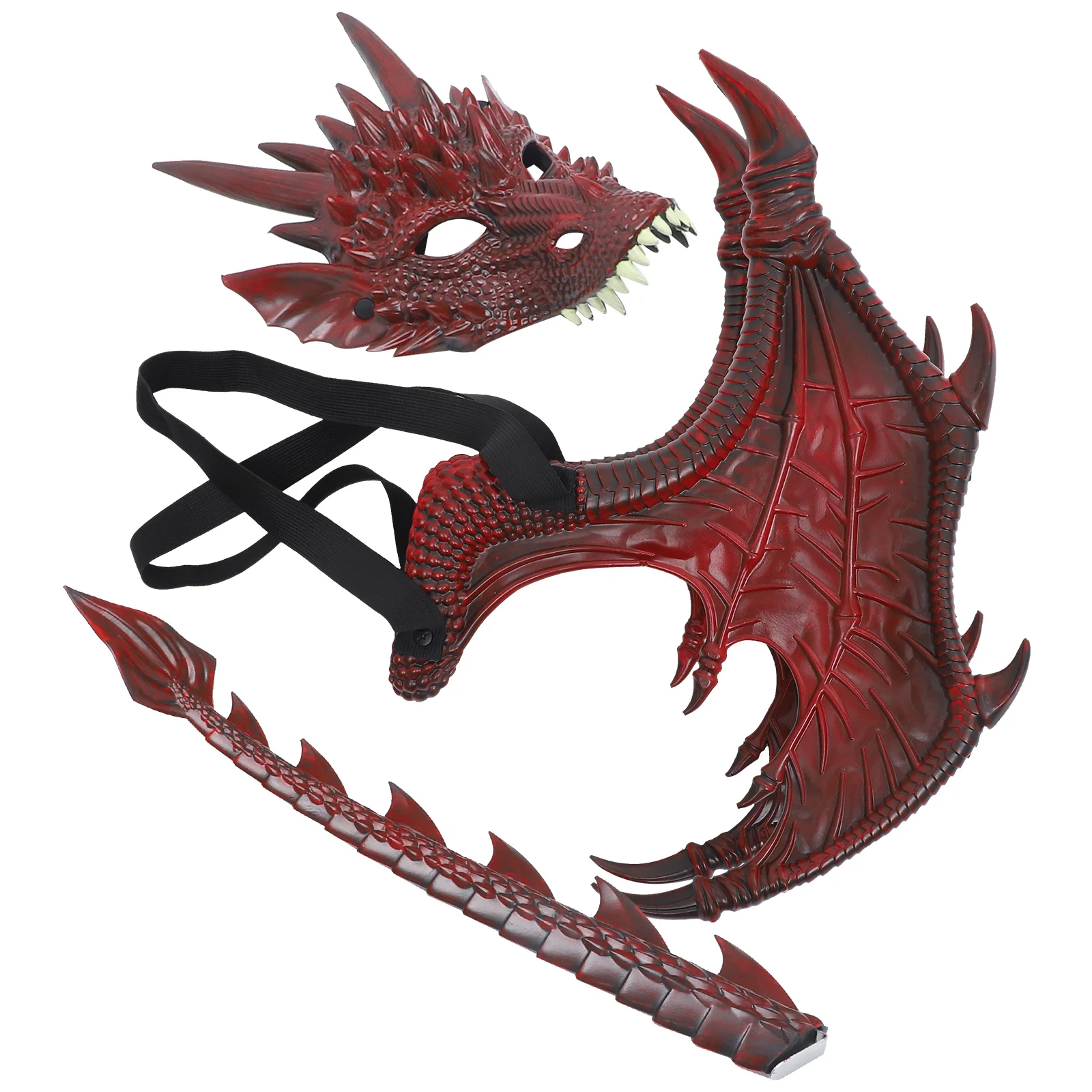 

Dragon Mask Wings Halloween Embellishments Supplies Decor Cosplay Costume Kit Rubber Foam Prop Party