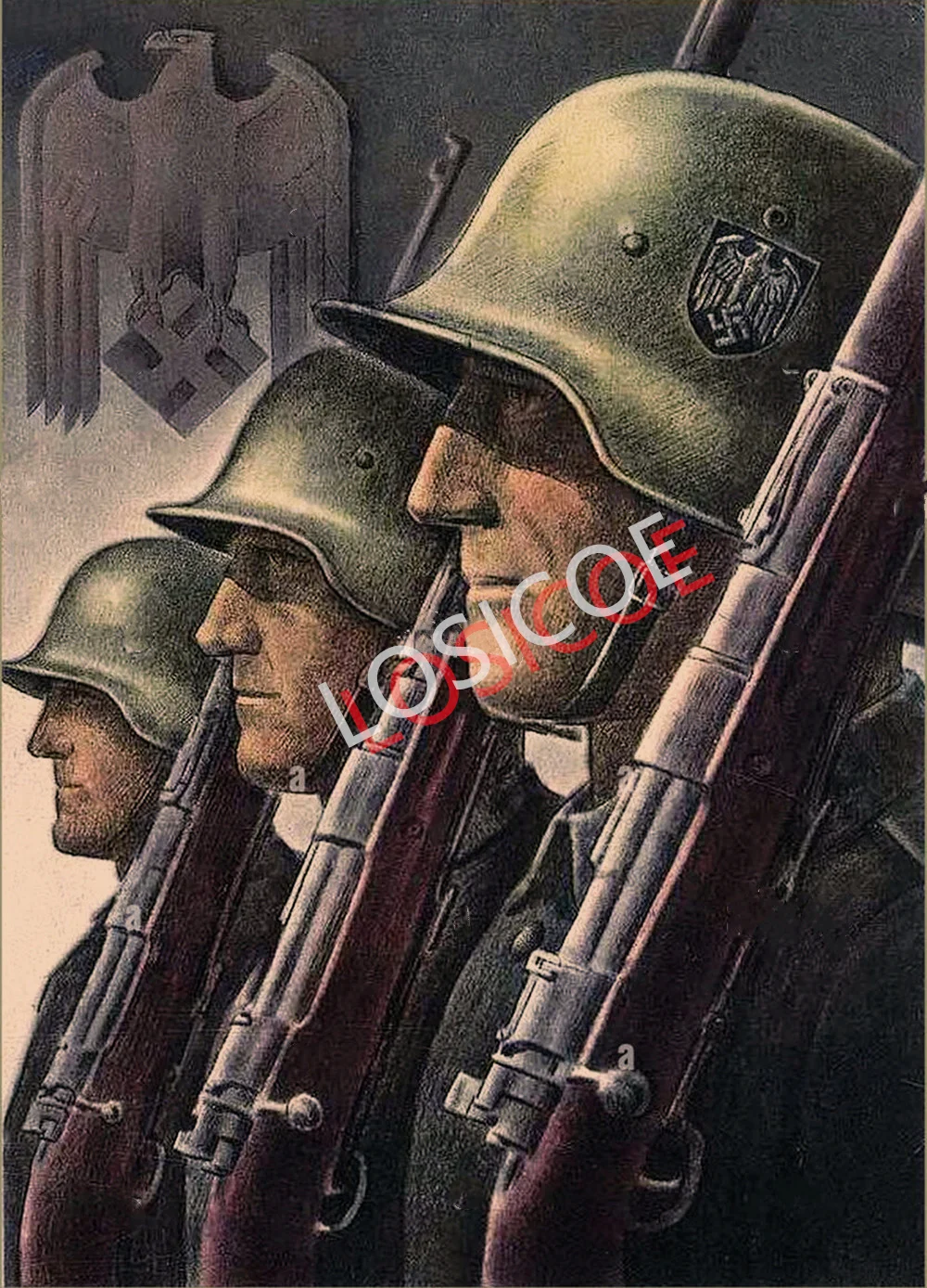 

GER Wehrmacht Army Soldier Vintage War Military Art Poster WW II German Empire Drawing Retro Kraft Paper Painting Wall Sticker