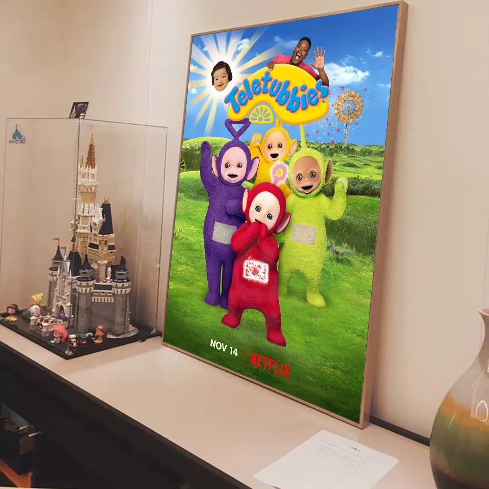 Cute Teletubbies DIY Sticky Poster Vintage Room Bar Cafe Decor Home