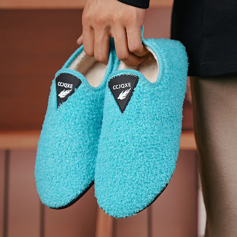 New Mens Winter Slippers Comfortable Plush Shoe High Quality Women Disigner Cotton Slipper Non Slip Light Weight Indoor Footwear