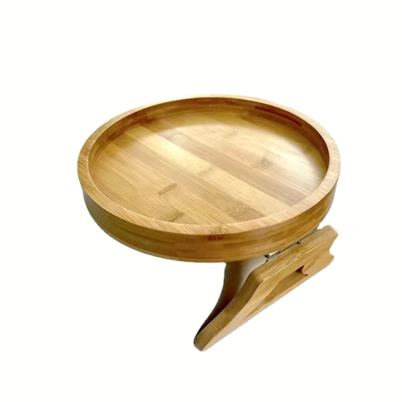 

Foldable Sofa Armrest Tray Bamboo wood Clip-on Sofa Storage Rack Disc Snack and Tea Table Storage Shelf Home Organizer