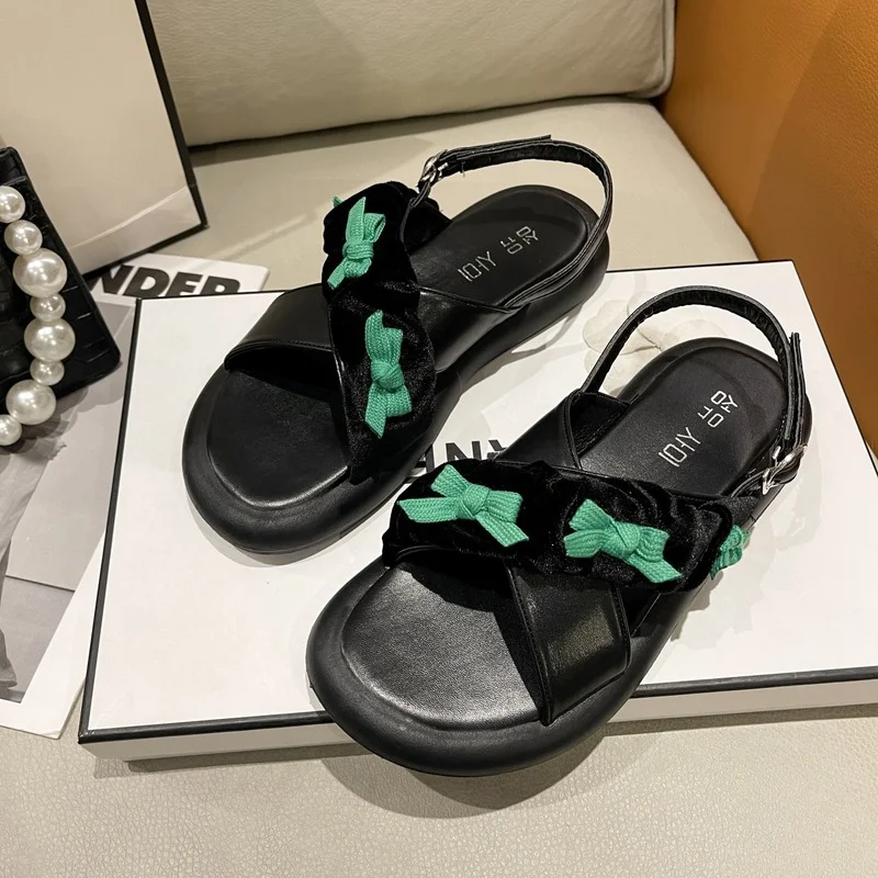 

Сандалии женские с перекрестными ремешками, босоножки на плоской подошве, дизайнерская Уличная обувь, Ins модные тапочки, 2022