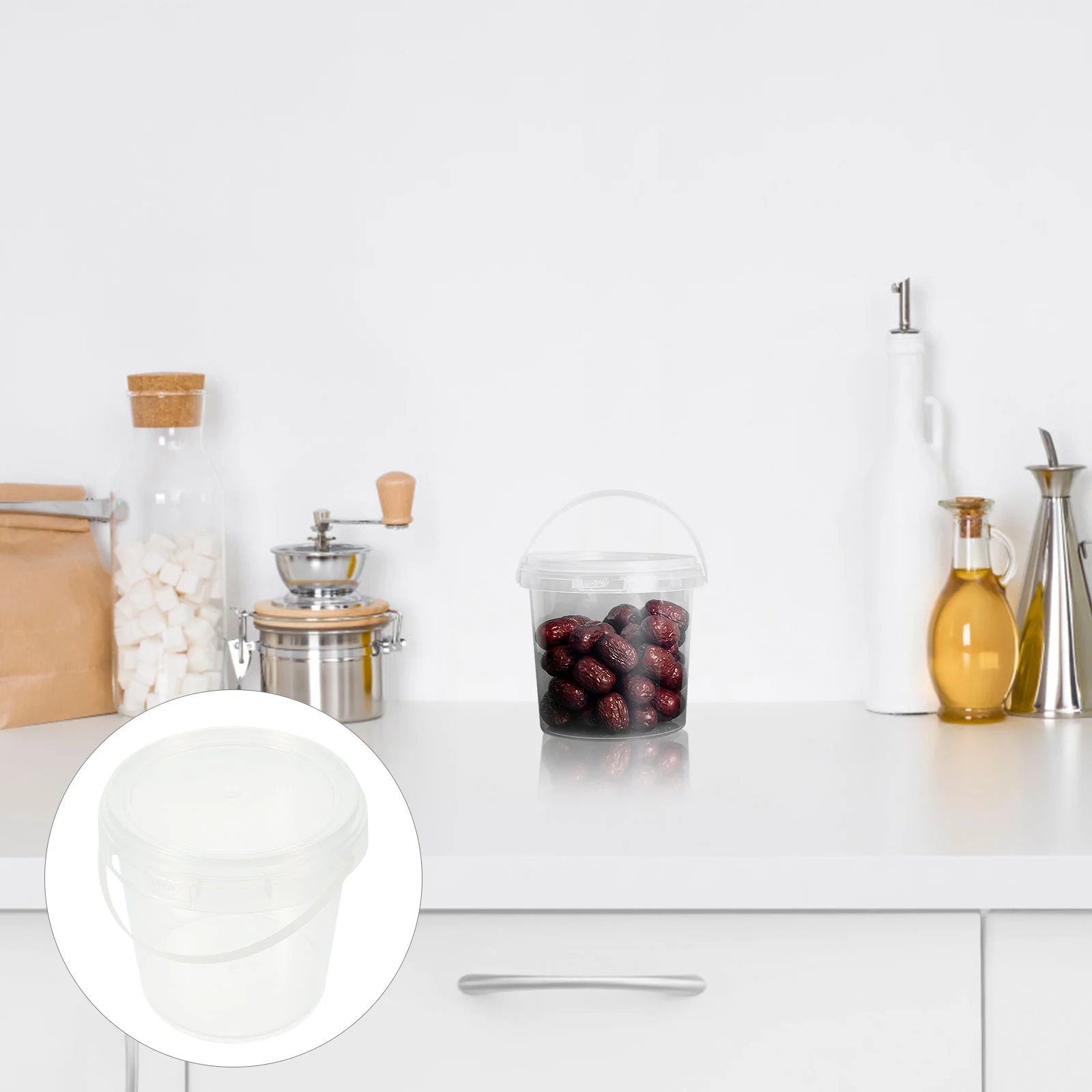

Bucket Storage Icecontainers Creamclear Containerbuckets Grain Lids Lid Kitchen Snacks Freezer Cereal Cups Holder Dessert Round