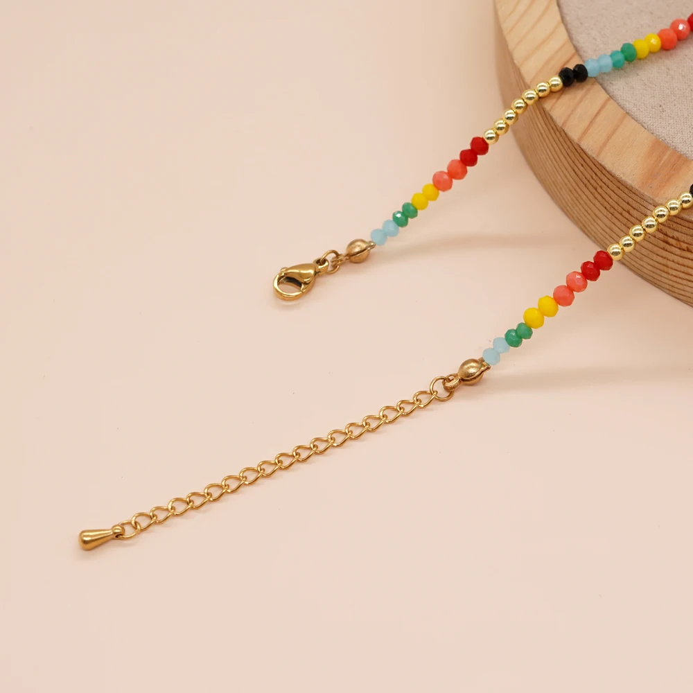 

Go2BoHo Crystal Smiley Necklace for Women Fashion Jewelry Multicolor Beads Necklaces Neck Chain Chrismas Navidad Gift