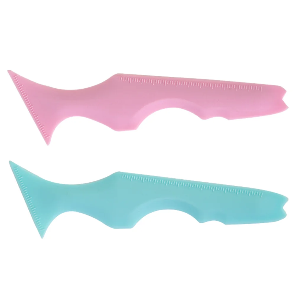 

2 Pcs Silicone Beauty Ruler Lash Mascara Makeup Stencils Angled Eyeliner Template Guide Silica Gel