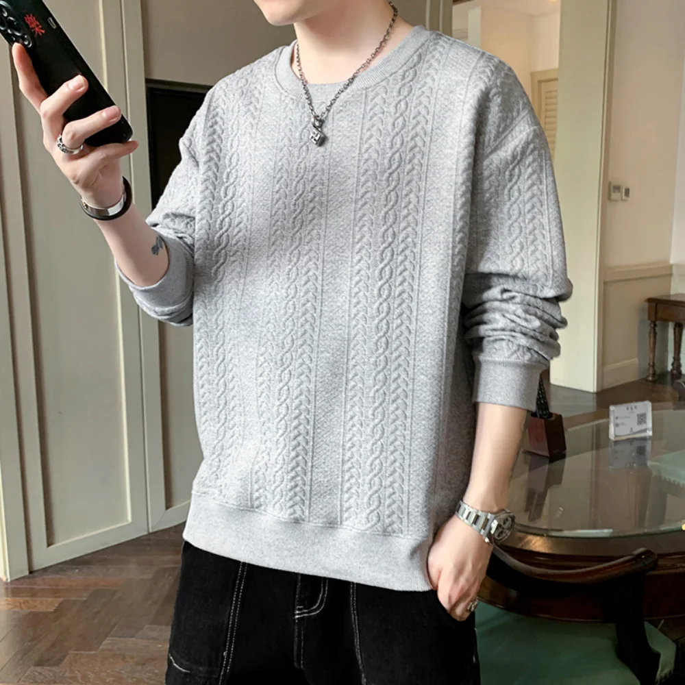 

Sweatshirt Men Autumn Winter Solid Color Men Crew Sweatshirt Streetwear Fashion Clothing 2022 Brand New Long SleevesK4