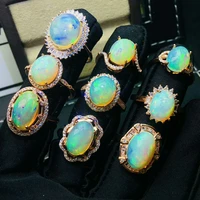 meibapj 9mm11mm natural colorful big opal gemstone fashion rings for women real 925 sterling silver charm fine wedding jewelry