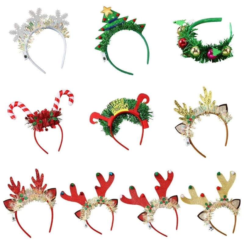 

5Pcs Lovely Light up Headband Glowing Headwear Festive Christmas Party Supplies