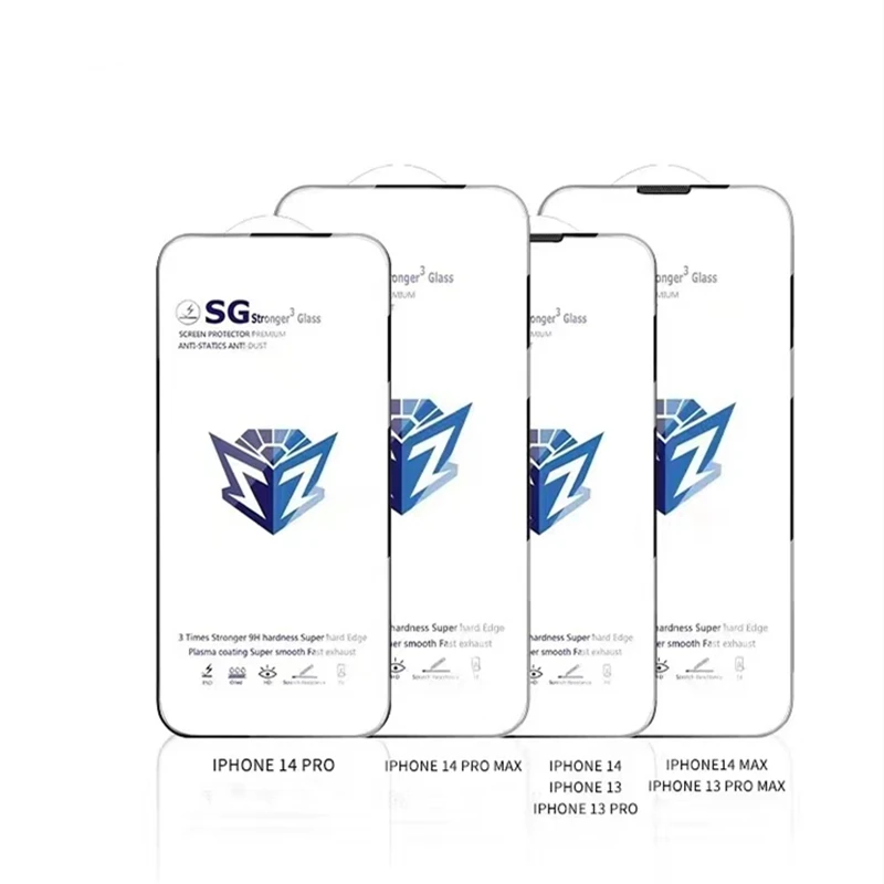 

3Pcs SG Stronger Anti-Static Tempered Glass Full Glue HD Screen Protector Premium for iPhone 14 13 12 11 Pro Max X XS XR 6 7 8
