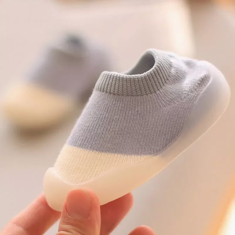 

First Shoes Unisex Toddler Walker Boys Girls Kids Rubber Soft Sole Floor Shoes Knit Booties Anti-Slip