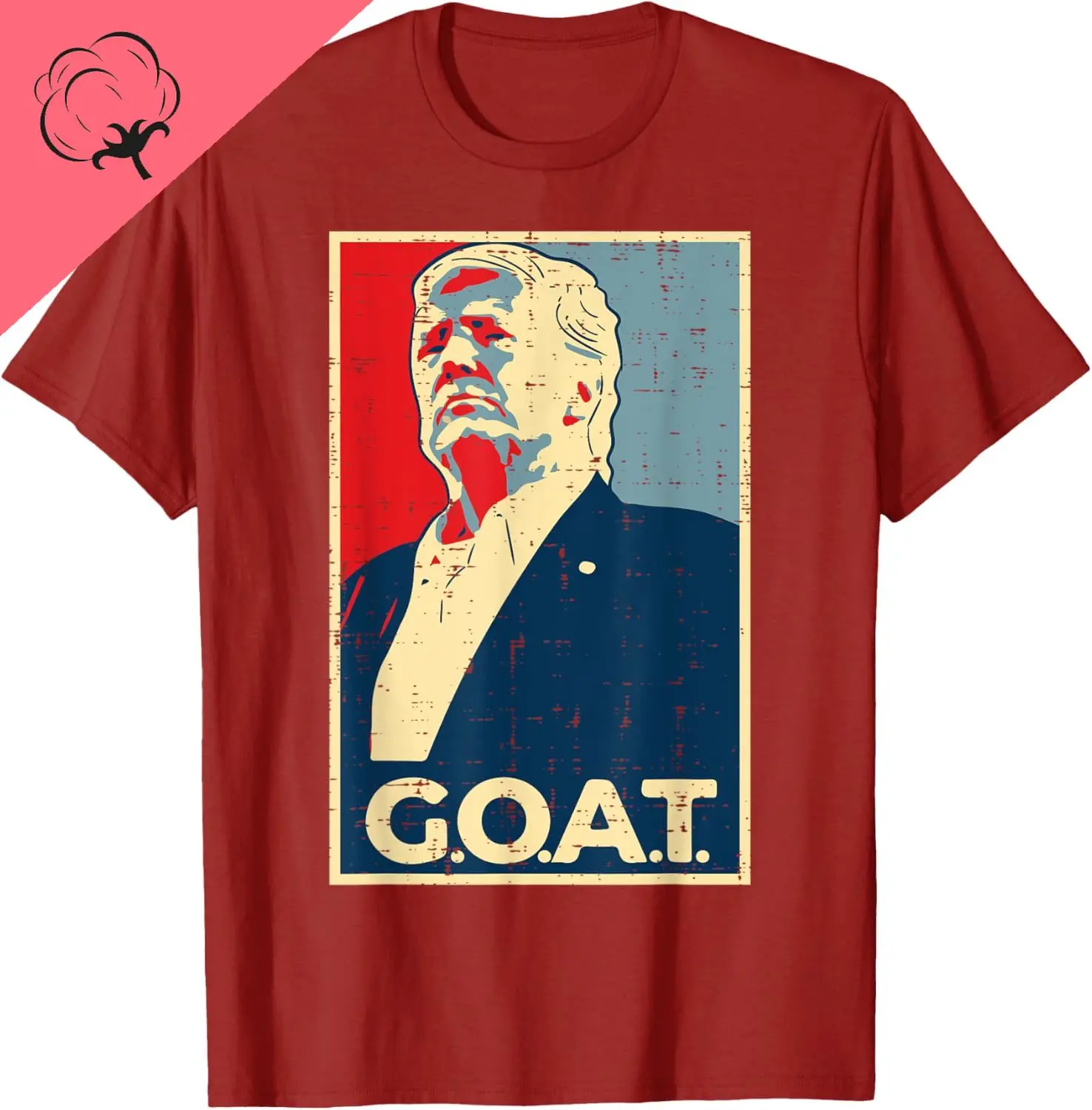 Футболка с плакатом GOAT Trump 2024 оригинальный дизайн подарки футболки мужская