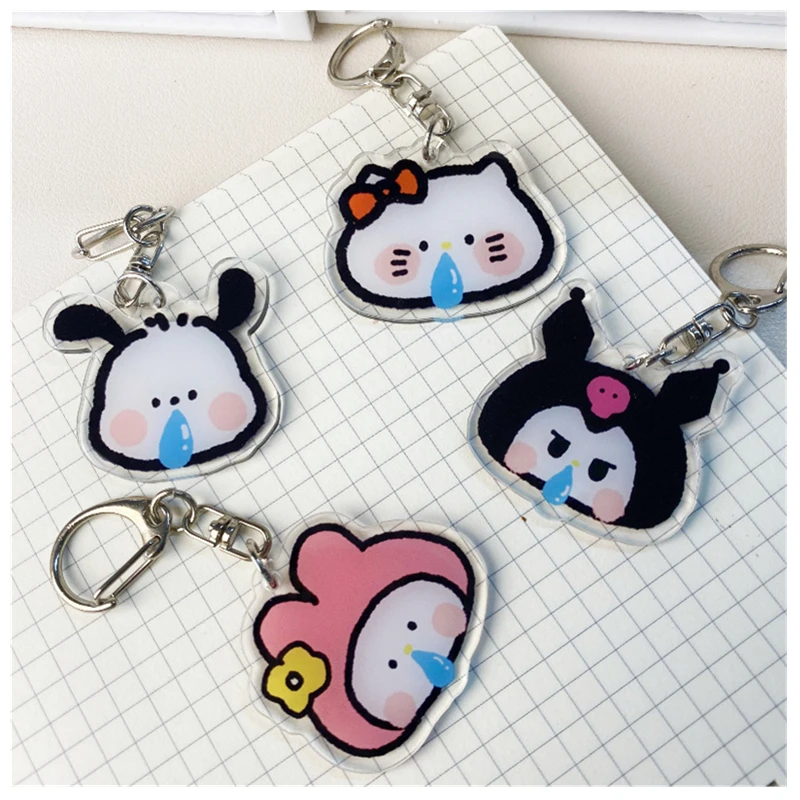 

Kawaii Sanrio Keychain Cartoon Acrylic Key Chain Pochacco Backpack Pendant Anime Exquisite Key Ring Accessories Girls Toys Gifts