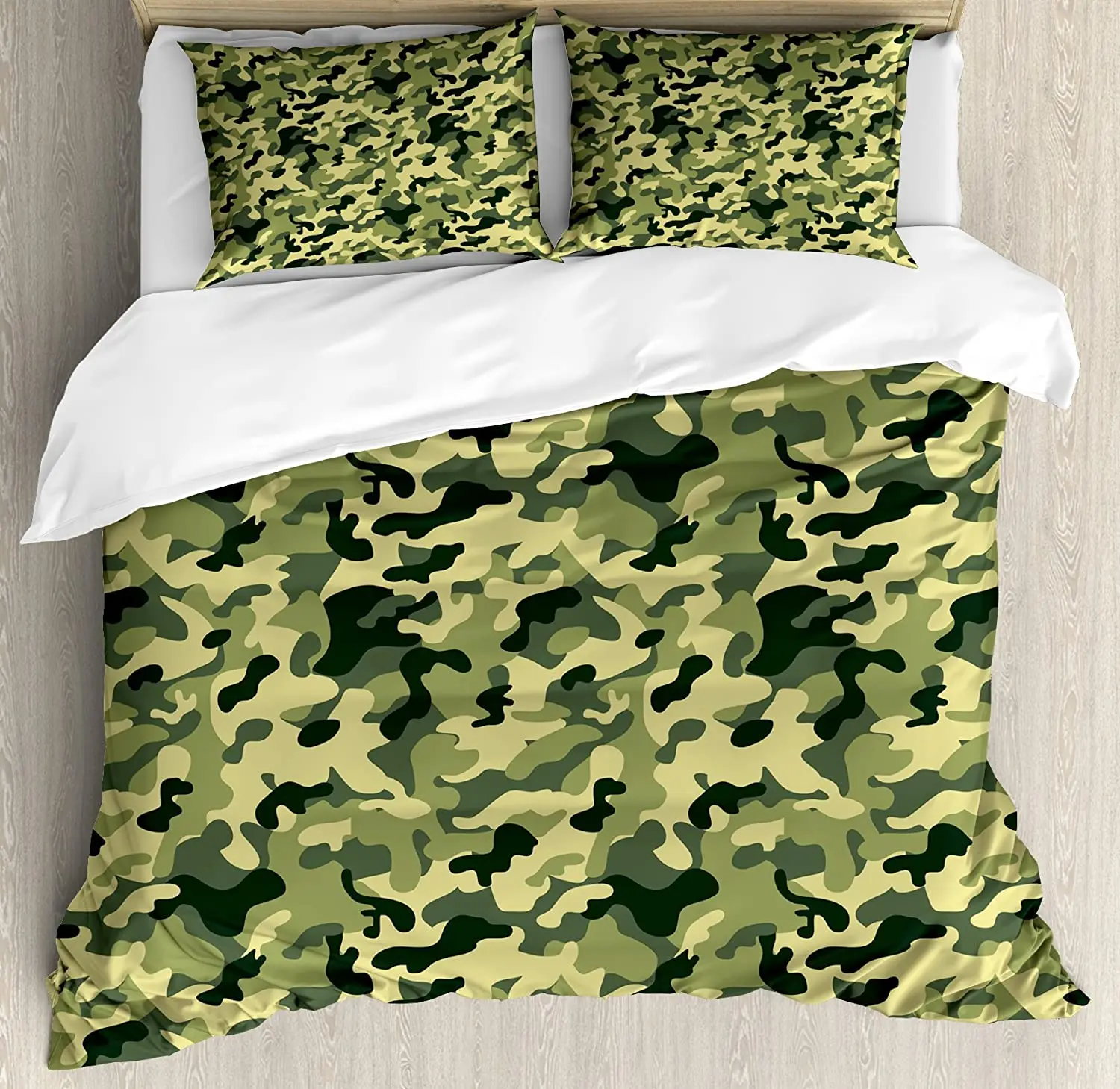 

Camouflage Bedding Set Army Clothing Motif with Pale Color 3pcs Duvet Cover Set Bed Set Quilt Cover Pillow Case Comforter Cover