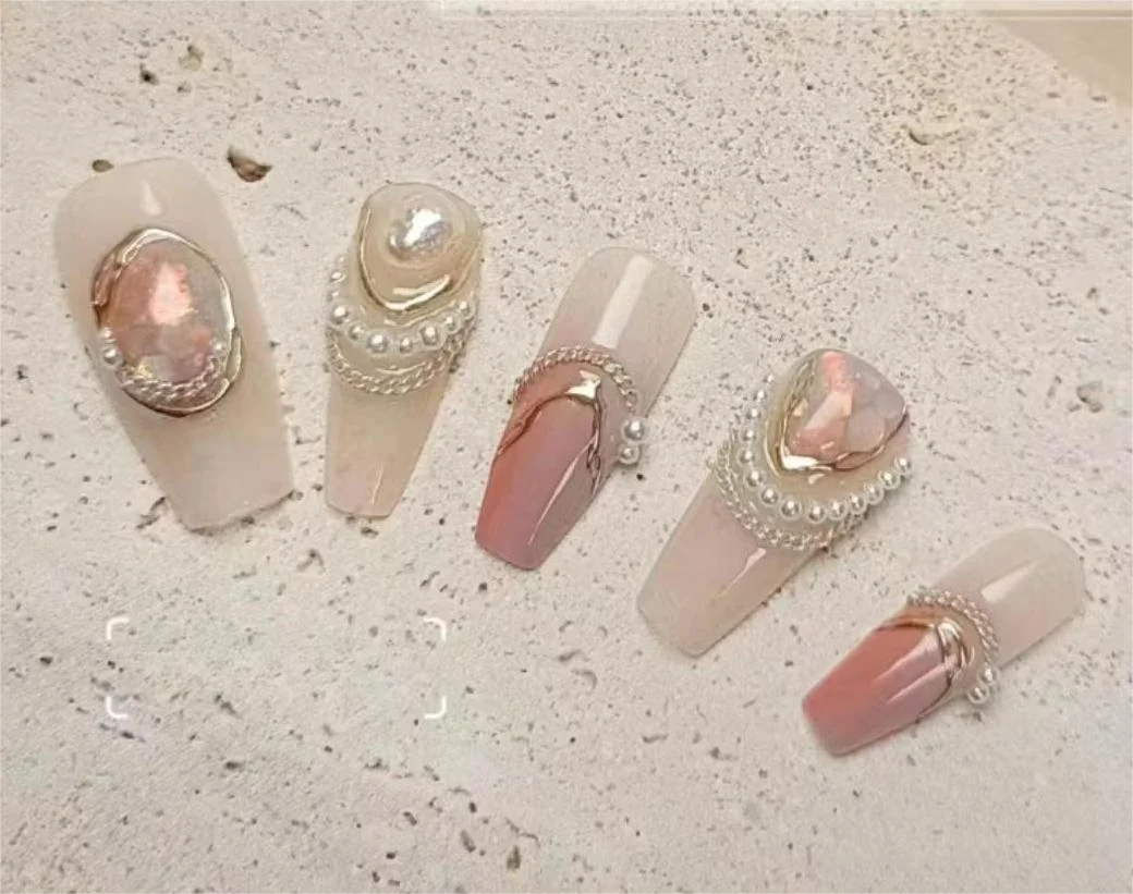 

Mermaid Treasure Armor/Punk style nail/Y2k style Nails /Elegant Nails/3D nail/hand made Press on Nails/Press on Nails