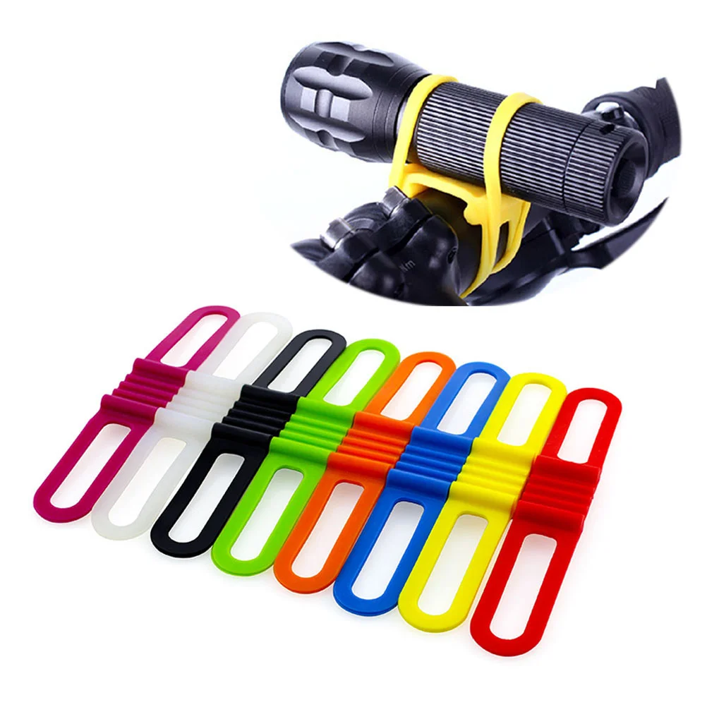 

8 Band Flashlight Strap Tie Ribbon High Elastic Mount Holder (14 x 2.2cm)