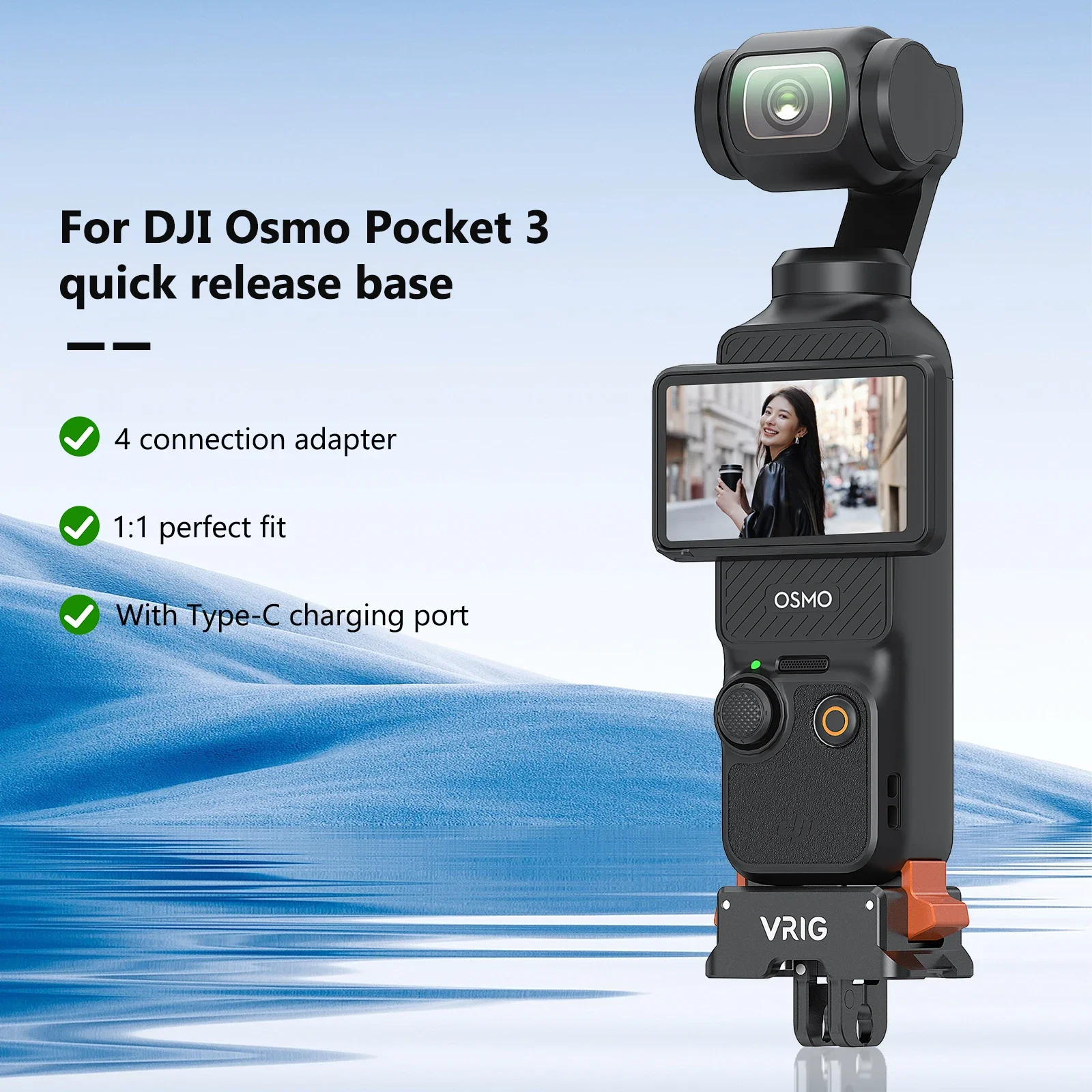 UURIG VRIG для DJI Osmo Pocket 3 магнитный быстроразъемный адаптер штатива экшн-камеры