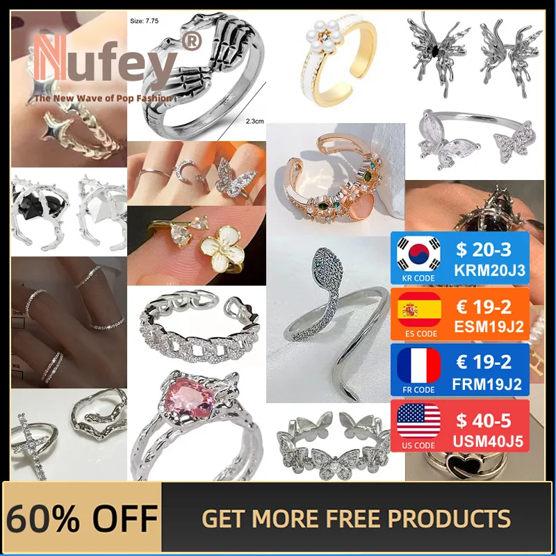 

Korean Fashion Fidget Stainless Steel Rings For Women Luxury Designer Jewelry Sets Ryodan Stray Kids Gothic Wedding Easter Gift