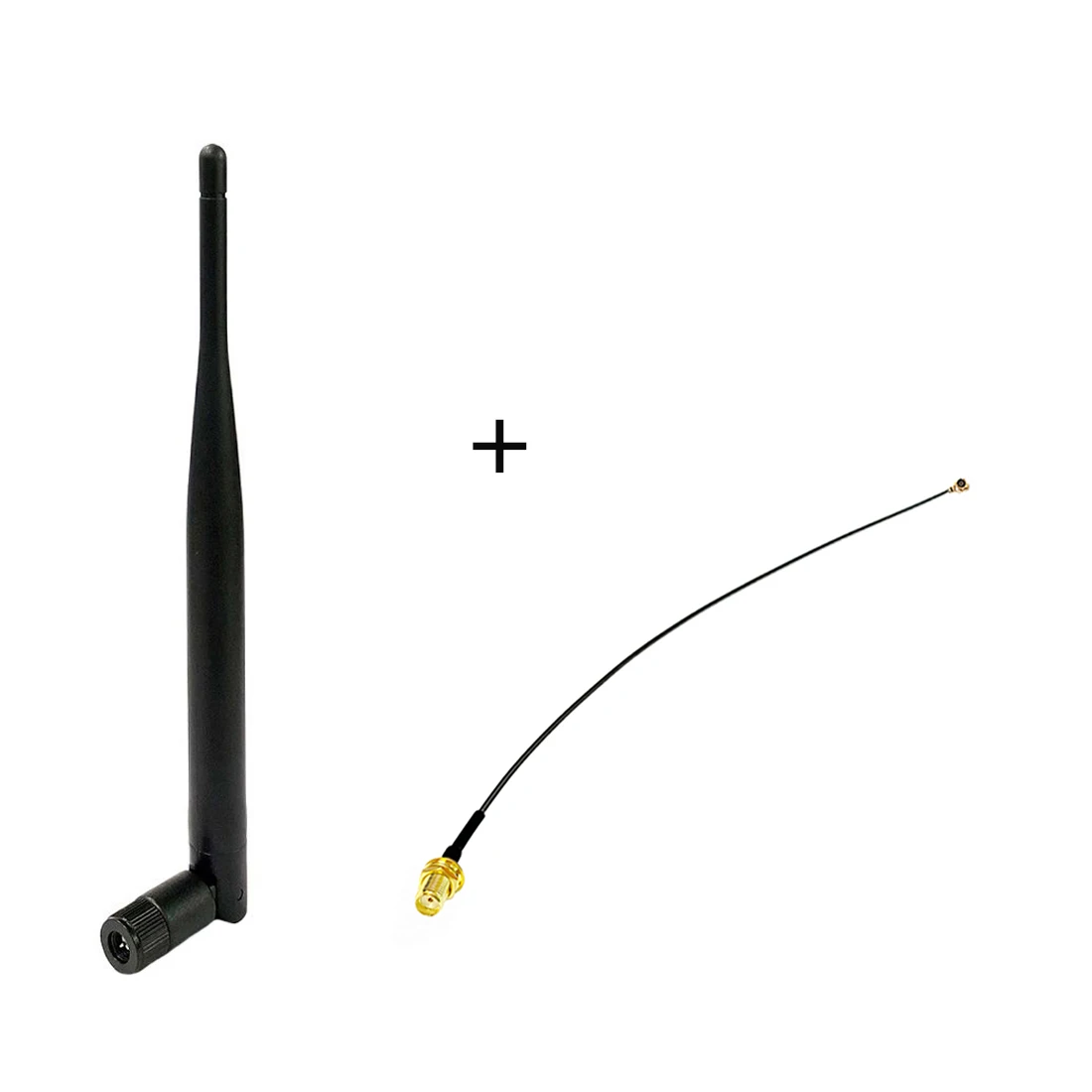 

6dBi WIFI Antenna SMA Male 2.4Ghz Antenna SMA Aerial Foldable + IPX /U.FL to SMA Female Bulkhead Nut Pigtail Cable 15cm