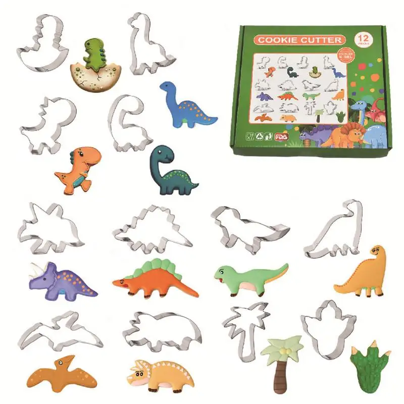 

Dinosaur Biscuit Mold Stainless Steel Cookie Bread Fondant Molds Biscuit Baking Tools For Party Decoration