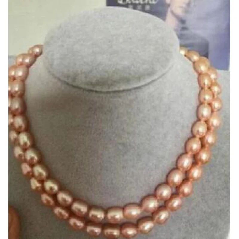32" AAA 9-10mm natural tahitian silver gray pearl nelace