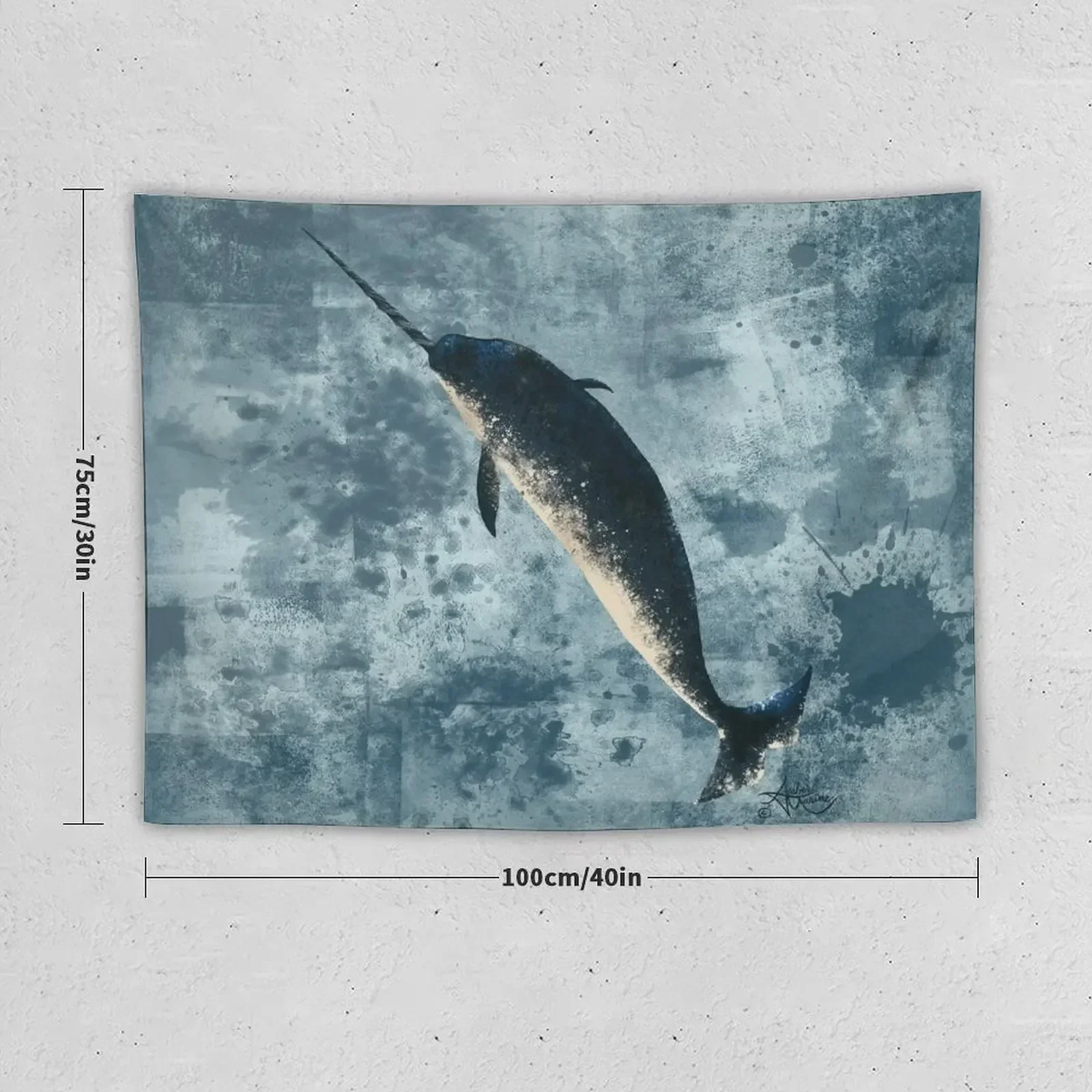 Jackson the Narwhal от Эмбер морской ~ цифровая живопись искусство? 2015 гобелен Подвесной