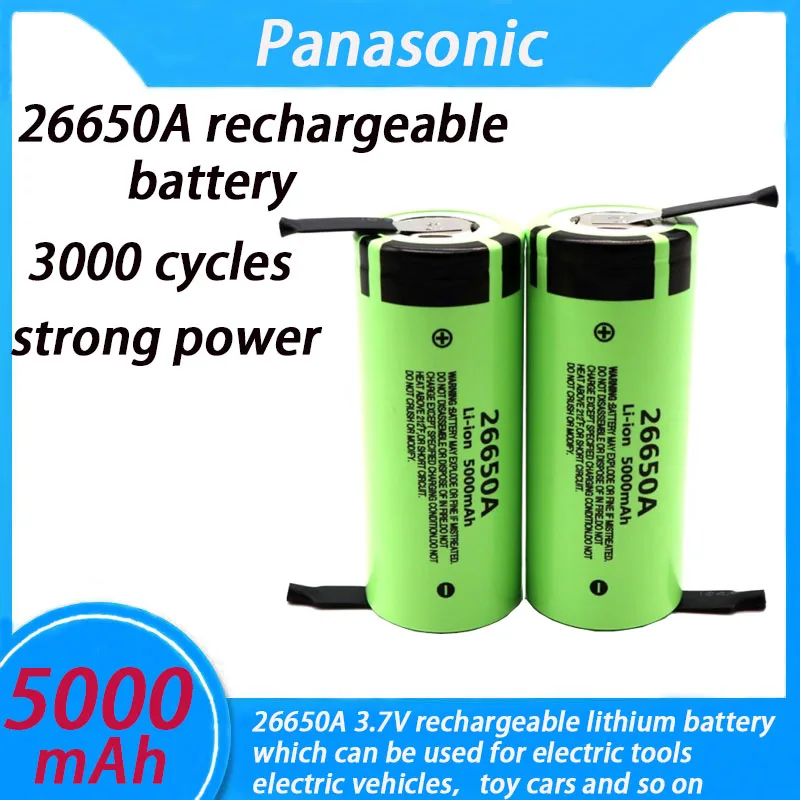 

2-10PCS Original Panasonic 26650A 26650 5000mah 3.7V High Capacity Lithium Rechargeable Batteries For Flashlight Electric Car