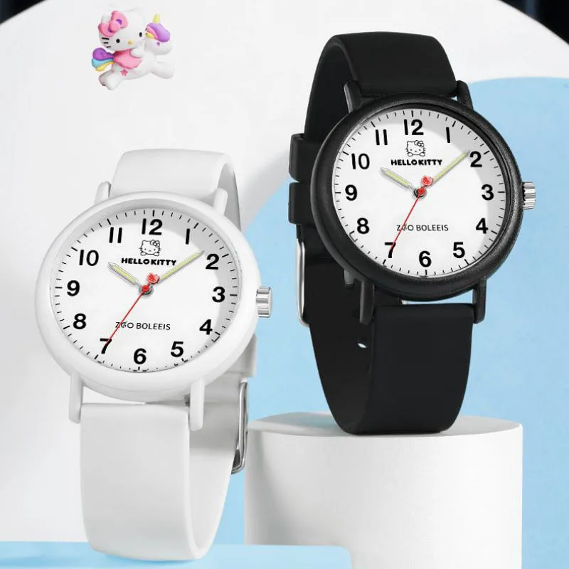 

Милые часы Hellokittys Sanrioed Мультяшные аниме светящиеся спортивные водонепроницаемые часы студенческие наручные часы цифровые часы подарок для...