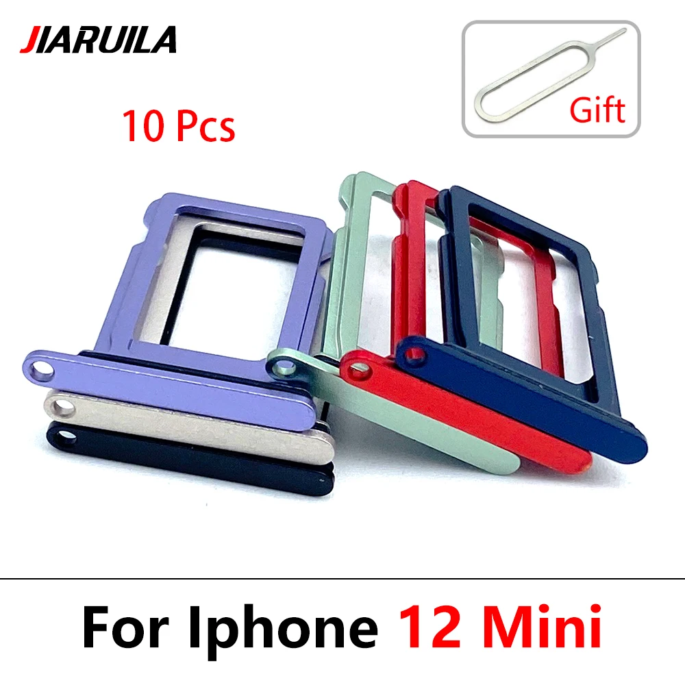 

10Pcs For iPhone 12 mini Dual Sim Card Reader Sim Card Tray Connector Slot Holder Socket Flex Cable Replacement Parts