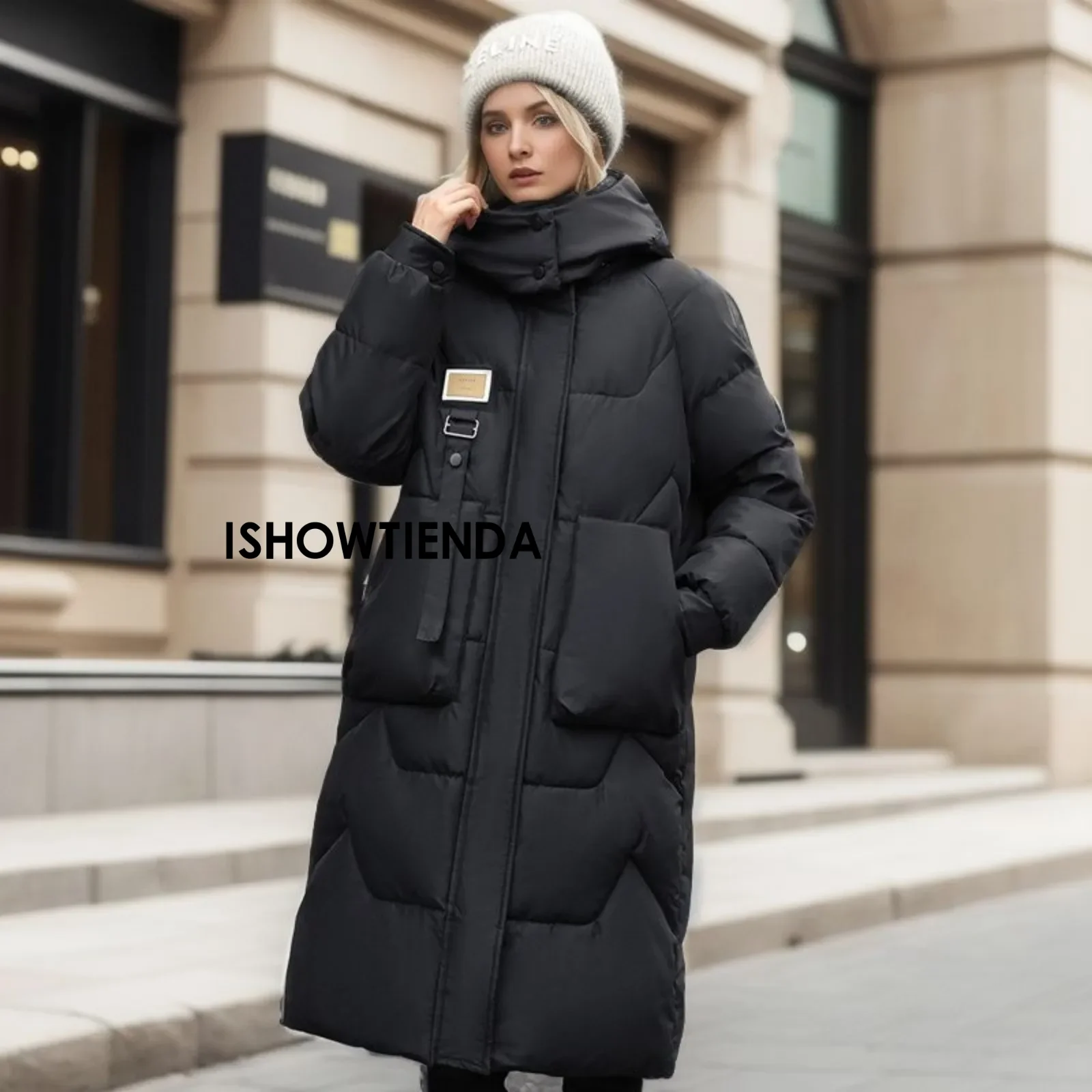 2024 New Women's Jacket Winter Parka Hooded Long Parkas Coats Casual Thicken Snow Wear Jackets Cotton Padded Warm Outwear
