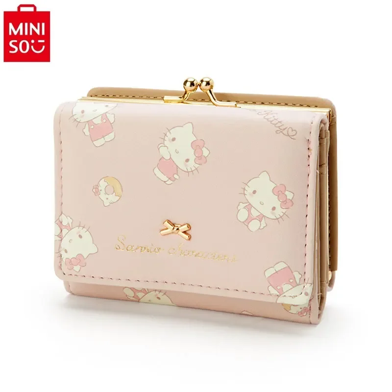 MINISO 2024 новинка Hello Kitty повседневный короткий студенческий кошелек из