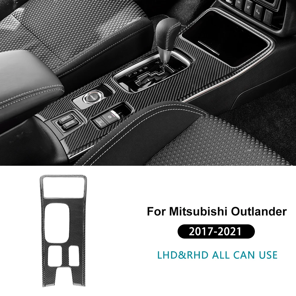 

Для Mitsubishi Outlander 2017 2018 2019 2020 2021, наклейка из настоящего мягкого углеродного волокна, LHD RHD, автомобильная панель переключения передач, внутренняя отделка