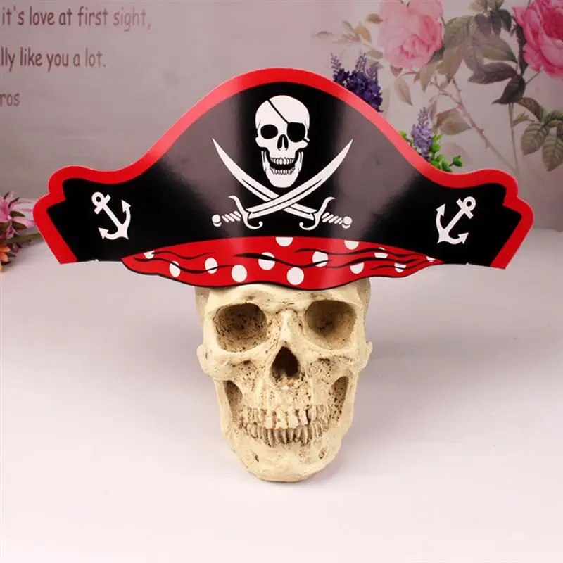 

24pcs Halloween Pirate Theme Paper Hat Pirate Hat Halloween Party Cosplay Props For Kids Halloween Masquerade Pirate Hat