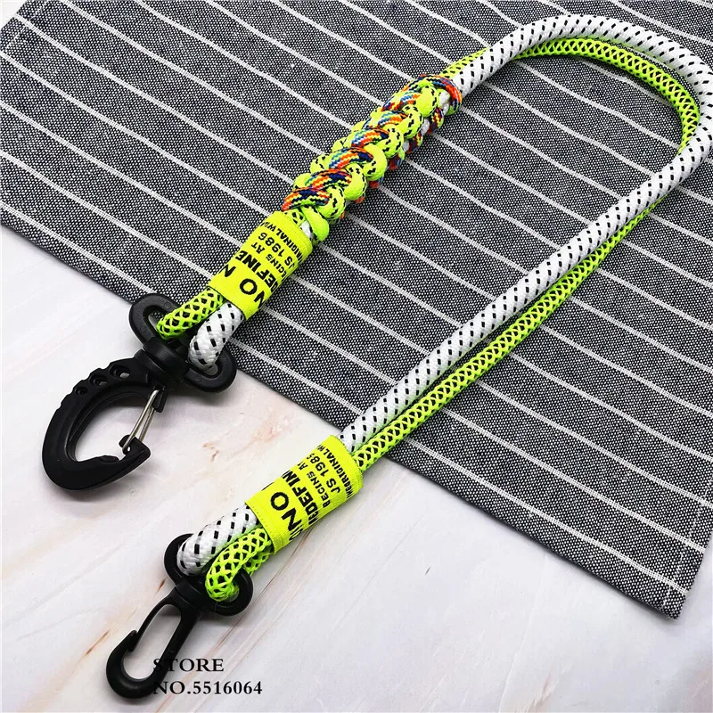 Новый флуоресцентный цветной нейлоновый Плетеный ремешок для телефона ключей