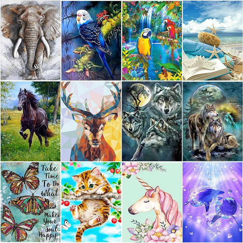 Алмазная живопись сделай сам с тигром слоном алмазная вышивка мозаика искусство