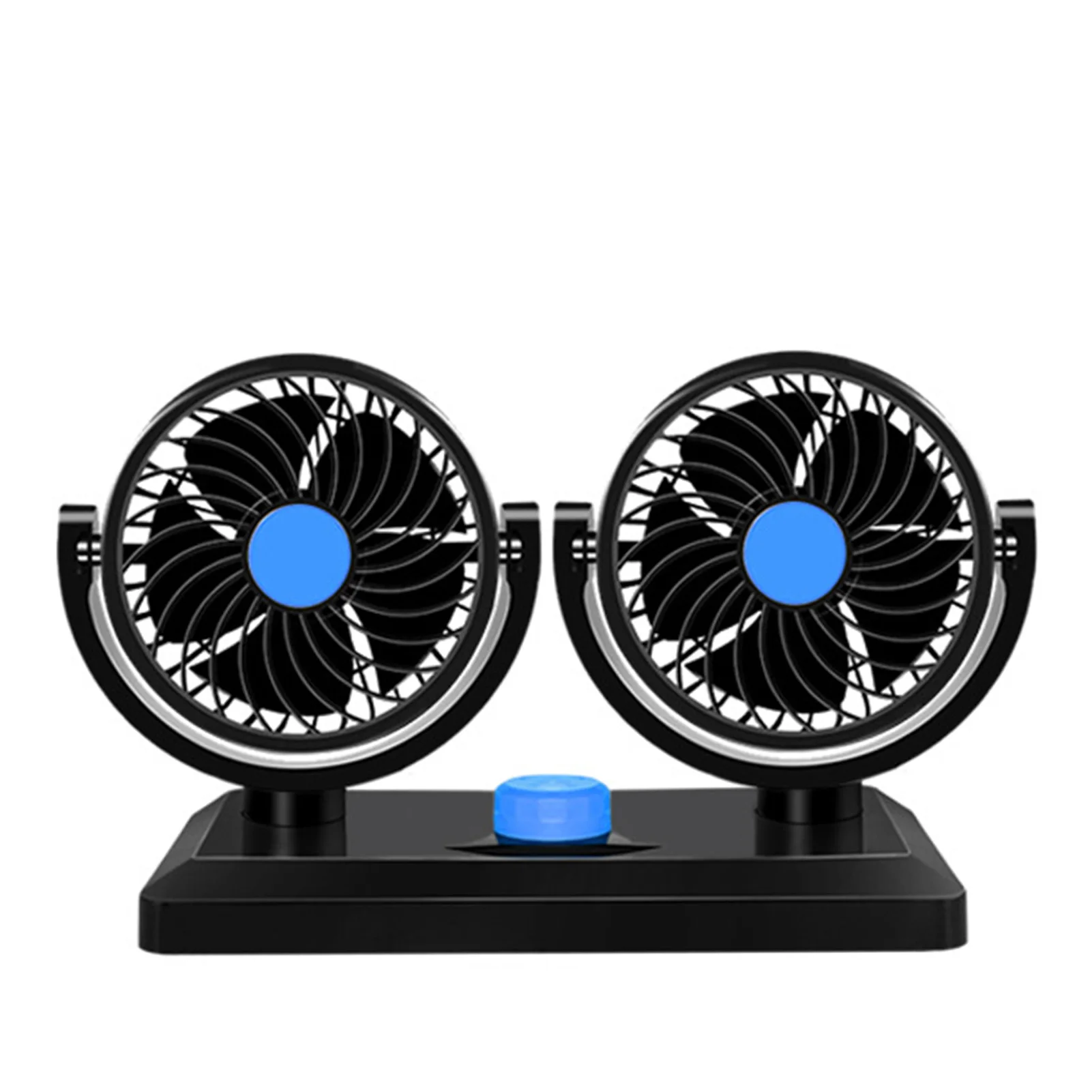 

12V Heat Dissipation Accessories 2 Speed Low Noise 360 Degree Adjustable Dual Head Interior Large Wind Car Cooling Fan All-Round