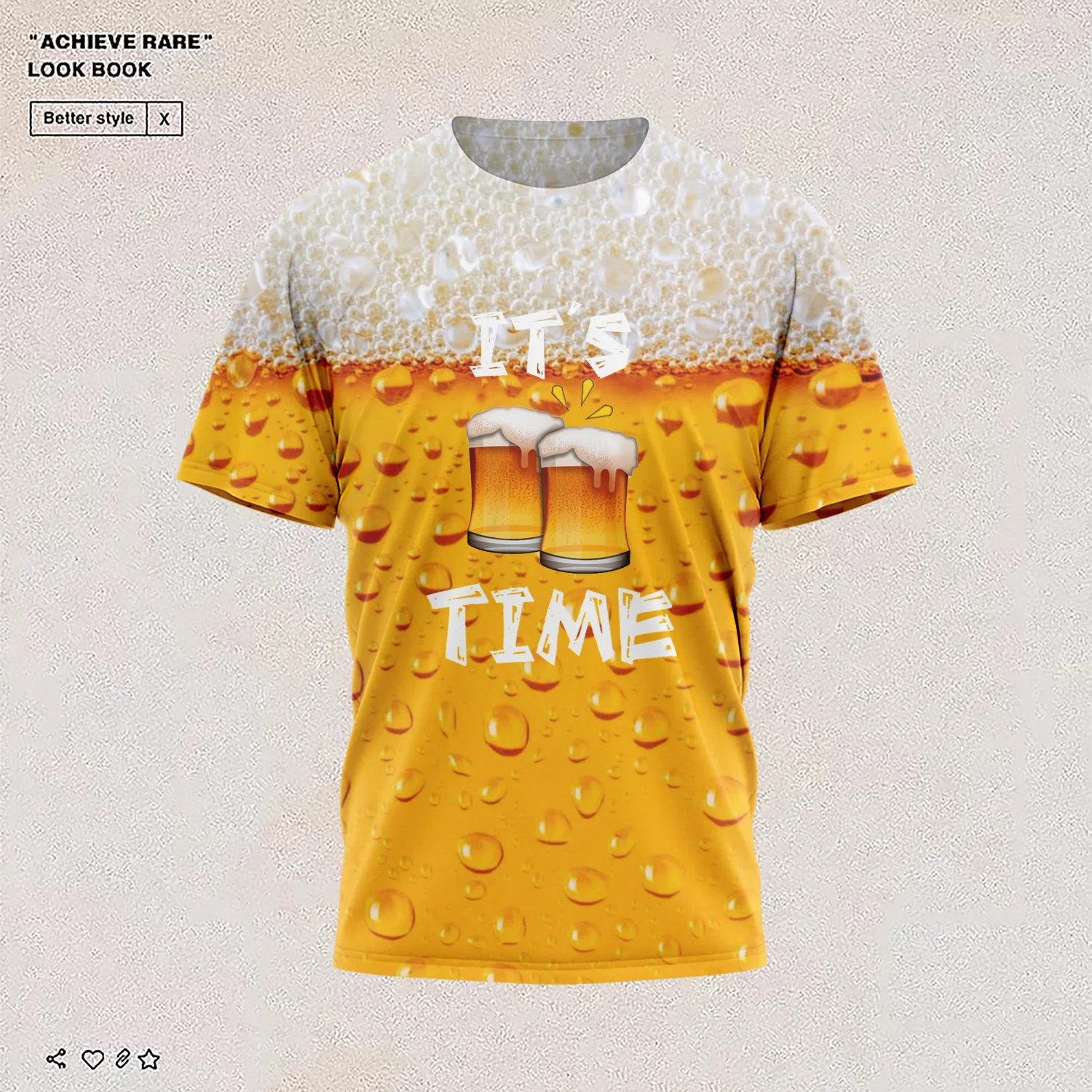 

Beer 3D Print T Shirt It's Time Letter Women Men Funny Novelty T-shirt Short Sleeve Tops Unisex Outfit Clothing